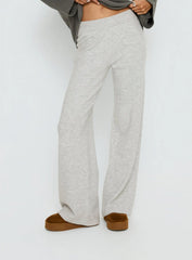 Bekki Wide Leg Knit Pant Grey Marle