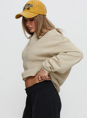 Back Around Collared Fleece Jumper Oat