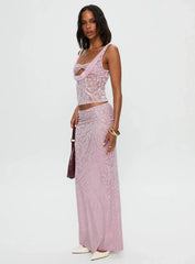Kalei Maxi Skirt Pink Floral