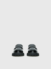 Face The Wind Faux Leather Loafers Black