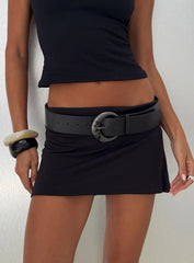 Emlynn Faux Leather Belt Black Silver