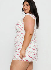 I Guess So Mini Dress White Burgundy Curve