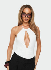 Zalyra Cut Out Bodysuit White