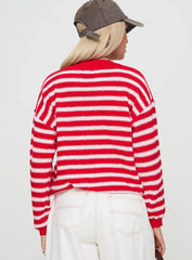 Freeze Knit Sweater Red