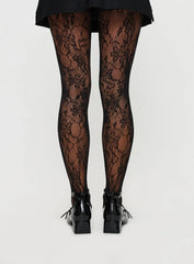 Fior Lace Stockings Black