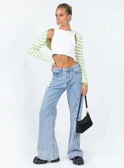 Aytan Bolero Sweater Green White