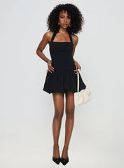 Gigli Bubble Hem Mini Dress Black Tall