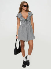 Wescott Gingham Playsuit Black White