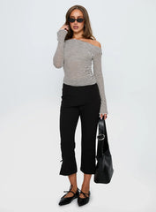 Synergies Long Sleeve Top Brown White Stripe