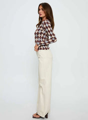 Maple Mid Rise Flare Jeans Ecru