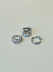 Two Young Hearts Ring Pack Silver