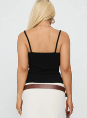Sweetscape Bead Detail Cami Top Chilli Black