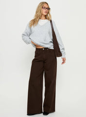 Stay The Night V Neck Knit Sweater Grey Marle