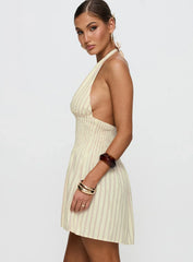 Alivea Shirred Mini Dress Cream
