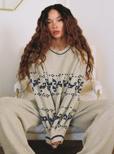 Alpine Sweater Cream Blue