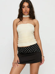 Savour it Contrast Mini Skirt Black Polka Dot
