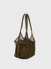 Isolda Mesh Tote Bag Khaki