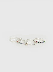 Leanah Stacked Gemstone Ring Silver