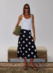 Picture It Midi Skirt Black Polka Dot