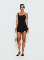 Piatta Wrap Playsuit Black
