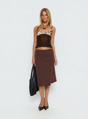 Willet Contrast Bust Cami Top Chocolate Leopard