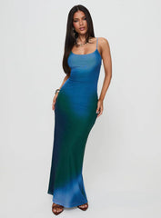 Amoret Maxi Dress Blue Green