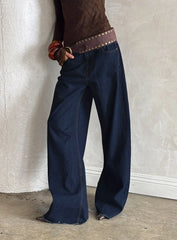 Darla Low Rise Straight Leg Jean Dark Blue Wash