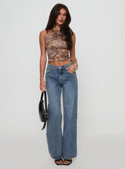 Everlong Mid Rise Straight Leg Jeans Mid Blue Wash