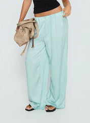 Salona Satin Straight Leg Pants Jelly Mint