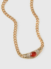 No Place Like Home Necklace Gold Red