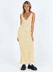 Nellie Maxi Dress Yellow Red Floral