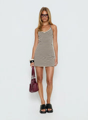 Klova Halter Mini Dress Cream Grey