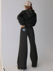 Princess Polly Stargirl Wide Leg Sweat Pants Charcoal