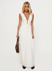Pokey Maxi Dress Cream Polka Dot