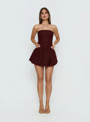 Evrae Strapless Playsuit Brown