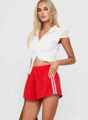Borderline Track Short Red White
