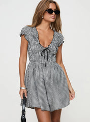 Wescott Gingham Playsuit Black White