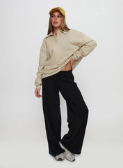 Back Around Collared Fleece Jumper Oat