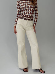 Maple Mid Rise Flare Jeans Ecru