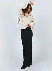 Harmony Balloon Sleeve Knit Sweater Beige