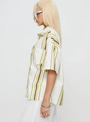 Karyn Top White Yellow Stripe