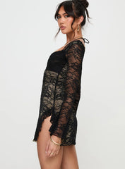 Aubriella Lace Mini Dress Black