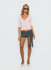 Back To Friends V Neck 3 4 Sleeve Top Pink