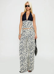 Paltrow Mid Rise Wide Leg Cargo Jeans Zebra