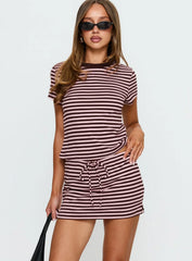 Settle Down Skort Pink Stripe