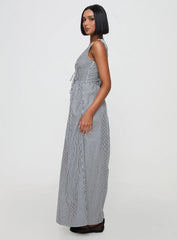 Pokey Maxi Dress Black White Stripe