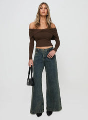Ziggie Low Rise Baggy Jeans Antique Wash