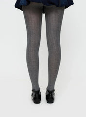 Flashback Ribbed Stockings Grey