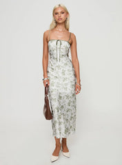 Vasiliki Maxi Dress White Green Floral