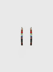 Leanah Gemstone Hoop Earrings Silver